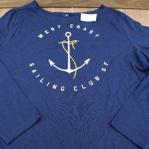 GAP LS West Coast Sailing Club Cotton Navy XL